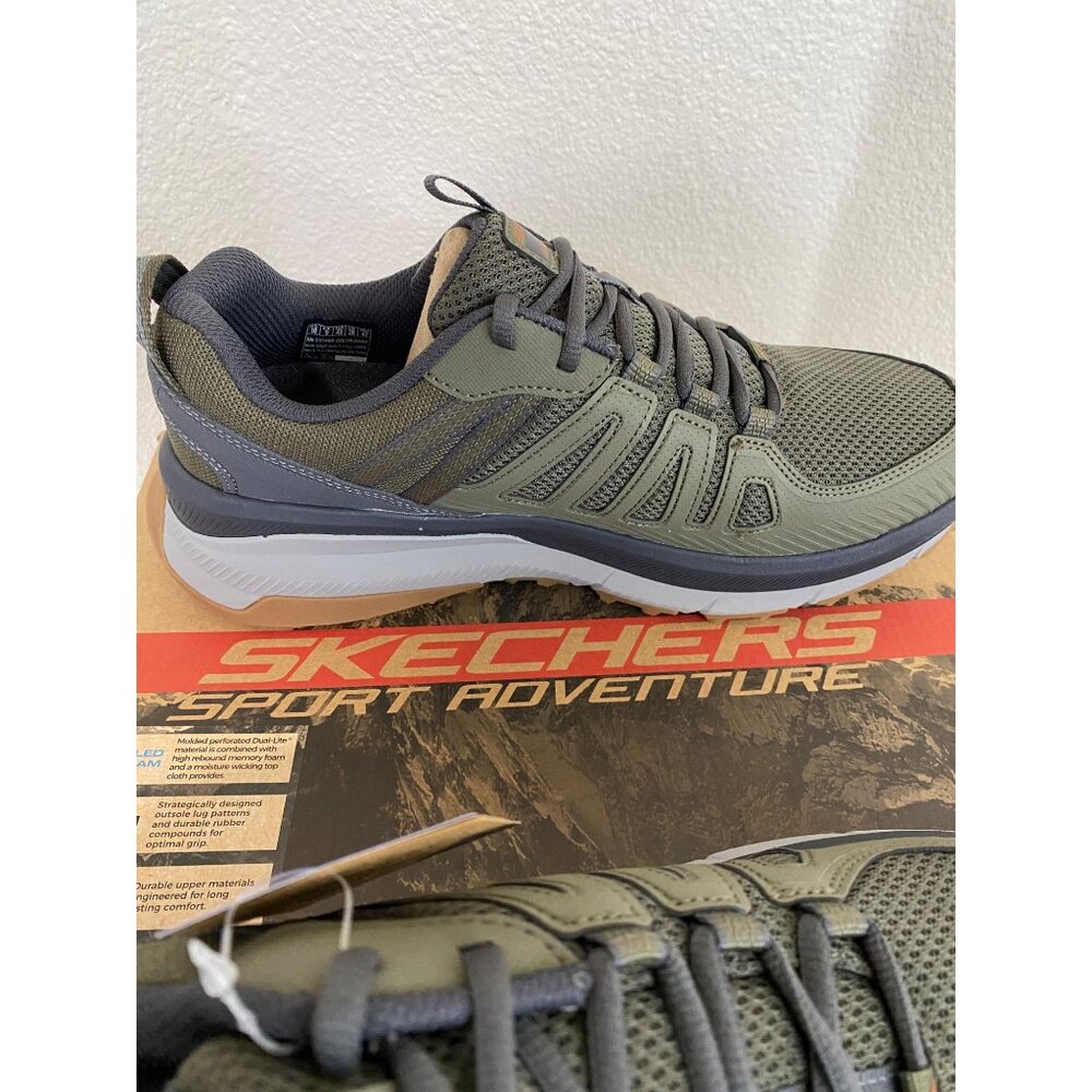 Skechers Mens Venture Seeker Green Outdoors Hiking Grip Shoes - Picture 8 of 12